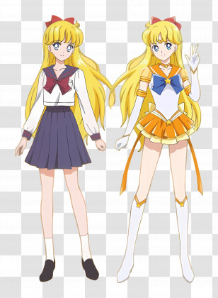 Sailor Moon - Anime Girl Transformation In Sailor Uniform Transparent PNG