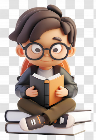 Reading Books - Cartoon Boy With Book Illustration Transparent PNG