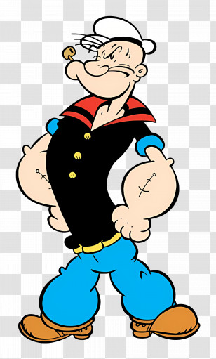 Popeye - Sailor With Pipe And Muscles Transparent PNG