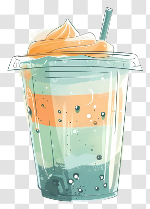 Bubble Tea - Colorful Smoothie Cup Illustration Transparent PNG