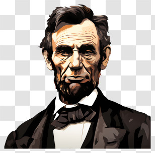 Abraham Lincoln Portrait - Illustrated Portrait Of A Famous Figure Transparent PNG