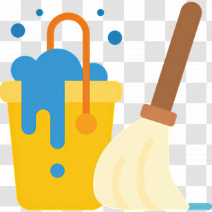 Cleaning Mop - Cleaning Supplies With Bucket And Mop Transparent PNG