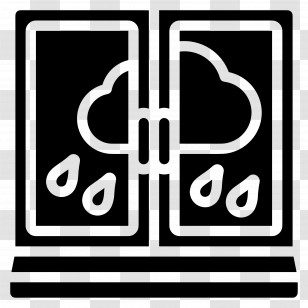 Window Rain - Rainy Window In Black And White Transparent PNG