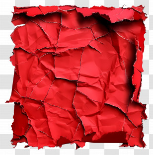 Red Ripped Paper - Crumpled Red Paper Texture Design Transparent PNG