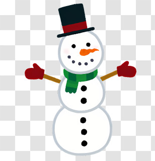 Snowman - Snowman With Hat And Scarf For Winter Holidays Transparent PNG