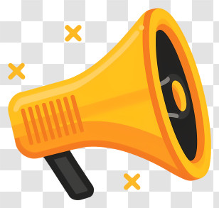 Megaphone - Yellow Megaphone Illustration With Vibrant Background Transparent PNG