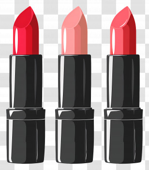Lipsticks - Lipsticks In Red, Pink, And Nude Shades Transparent PNG
