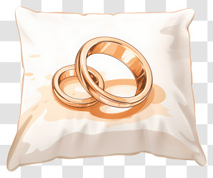 Wedding Rings - Wedding Rings On Pillow Transparent PNG