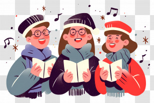 Go Caroling Day - Singing Carol Singers Illustration Transparent PNG
