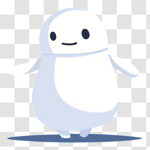 Cute Art - Friendly White Cartoon Robot Transparent PNG