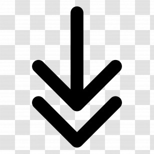 Down Arrow - Double Downward Arrows Simple Symbol Transparent PNG