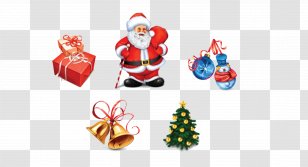 Santa Claus Christmas Dolls Icon - Fictional Character - Gift Box Bell Transparent PNG