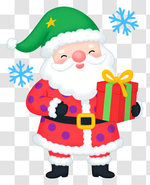 Christmas Santa Claus - Santa Claus With Gift Transparent PNG