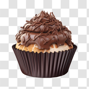 Chocolate Cupcake Day - Chocolate Cupcake With Thick Frosting Transparent PNG
