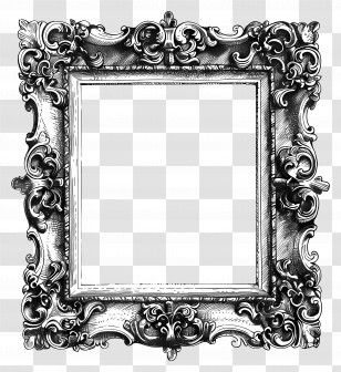 Black Frame - Ornate Vintage Decorative Frame Transparent PNG