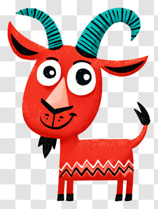 Red Goat - Red Cartoon Goat Transparent PNG