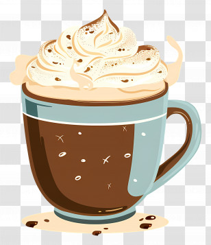 Hot Chocolate - Hot Chocolate Cup With Whipped Cream Illustration Transparent PNG