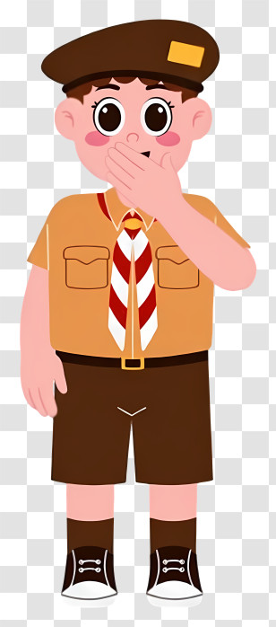 Boy Scout Uniform - Boy Scout In Uniform Covering Mouth Transparent PNG