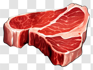 Raw Beefsteak - Raw Steak Meat Illustration Transparent PNG