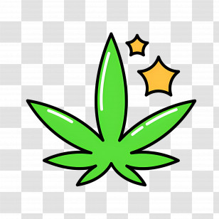 Cannabis Leaf - Cannabis Leaf With Sparkles Transparent PNG