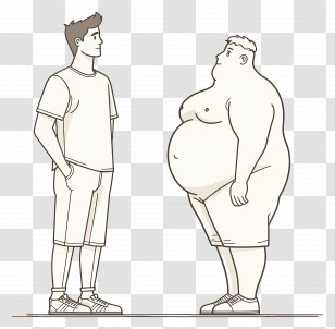 Male Weight Loss - Two Men Standing And Talking Transparent PNG