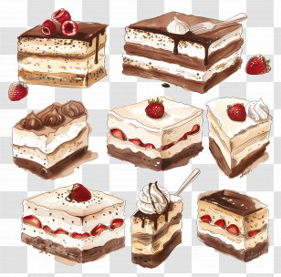 Cakes - Assorted Cakes And Desserts Transparent PNG