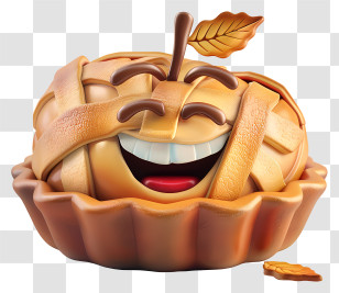3d Cartoon Food - Smiling Apple Pie Cartoon Transparent PNG