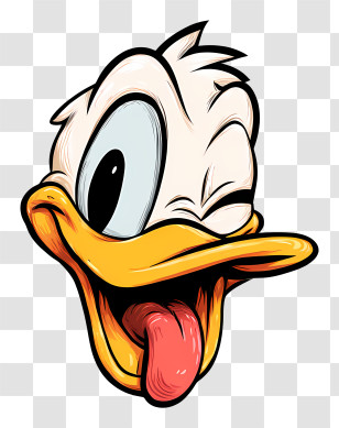 Donald Duck - Winking Duck Cartoon Face Transparent PNG