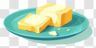 Butter - Butter Slices On A Plate Transparent PNG