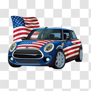 Fourth Of July - Patriotic American Flag Car Transparent PNG