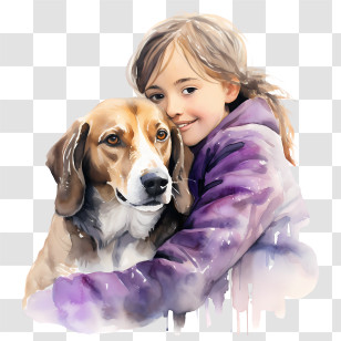 Hug Your Hound Day - Girl Hugging Her Dog Transparent PNG