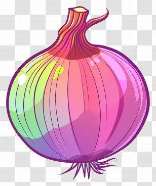 Onion - Brightly Colored Onion Illustration Transparent PNG