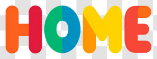 Home Logo - Colorful HOME Letters Transparent PNG