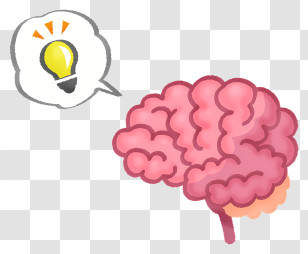 Icon - Brain Illustration With Lightbulb Idea Concept Transparent PNG