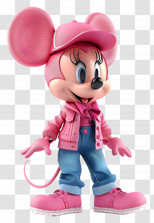 Mouse Minnie Rosa - Cute Pink Mouse Character Transparent PNG