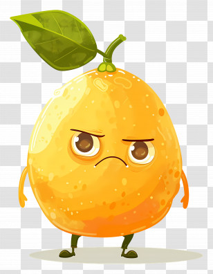 Cartoon Lemon - Angry Orange Cartoon With Facial Expression Transparent PNG