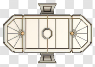 Luxury Dining Table Top View - Elegant Rectangular Dining Table Transparent PNG