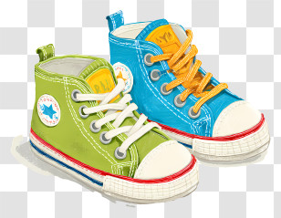 Infant Sneakers - Colorful Kids Sneakers Illustration Transparent PNG
