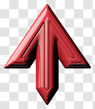 Red Arrow - Red Arrow Up Geometric Shape Transparent PNG