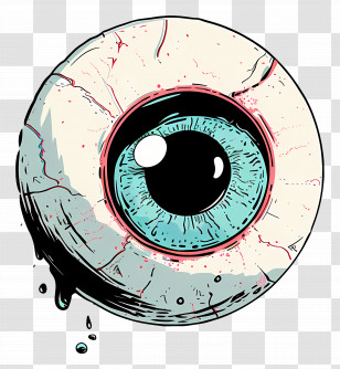 Eerie Flying Eyeball - Artistic Dripping Eyeball Illustration Transparent PNG