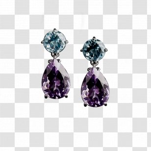 Earring Amethyst Lange Oorbellen- Goud Zilver Kleur Body Jewellery - Diamond - Gemstone Transparent PNG