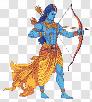 Lord Rama - Mythological Archer With Bow And Arrow Transparent PNG