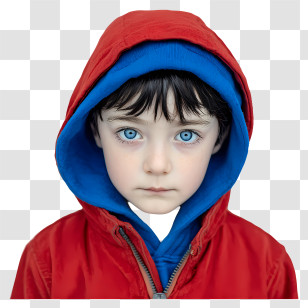 Young Child - Boy In Red Hooded Jacket Portrait Transparent PNG