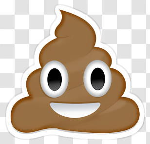 Emoji - Poop Emoji With Funny Face Expression Transparent PNG
