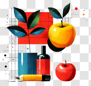 Education Background - Colorful Art Supplies Illustration Transparent PNG