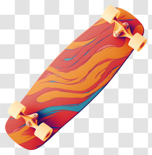 Skateboard Design - Orange Design Skateboard Transparent PNG