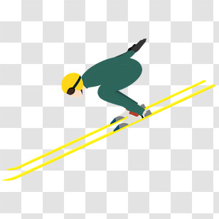 Ski Jump - Skiing Athlete Sports Illustration Transparent PNG