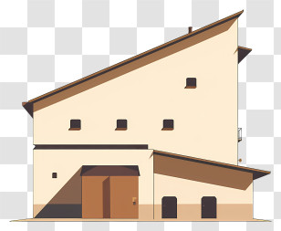 Farm Barn - Modern Beige House Transparent PNG