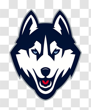 Uconn Huskies Logo - Modern Husky Face Logo Design Transparent PNG