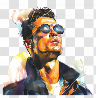 Cristiano Ronaldo - Stylish Man With Sunglasses Illustration Transparent PNG